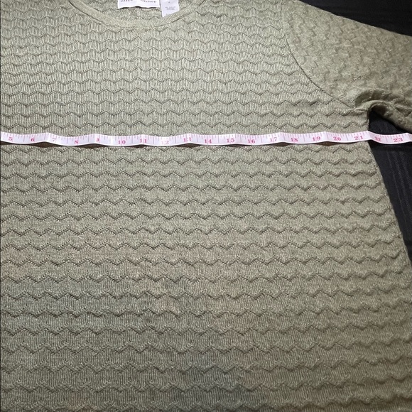 Alfred Dunner Moss Green Short Sleeve Textured Sweater sz Medium - Picture 5 of 5